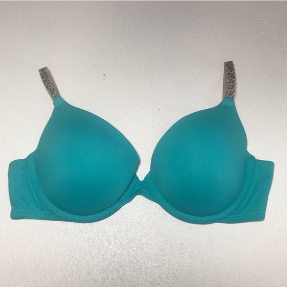 PINK Victoria's Secret Other - PINK Victoria’s Secret Teal Cheetah Strap Bra 36C